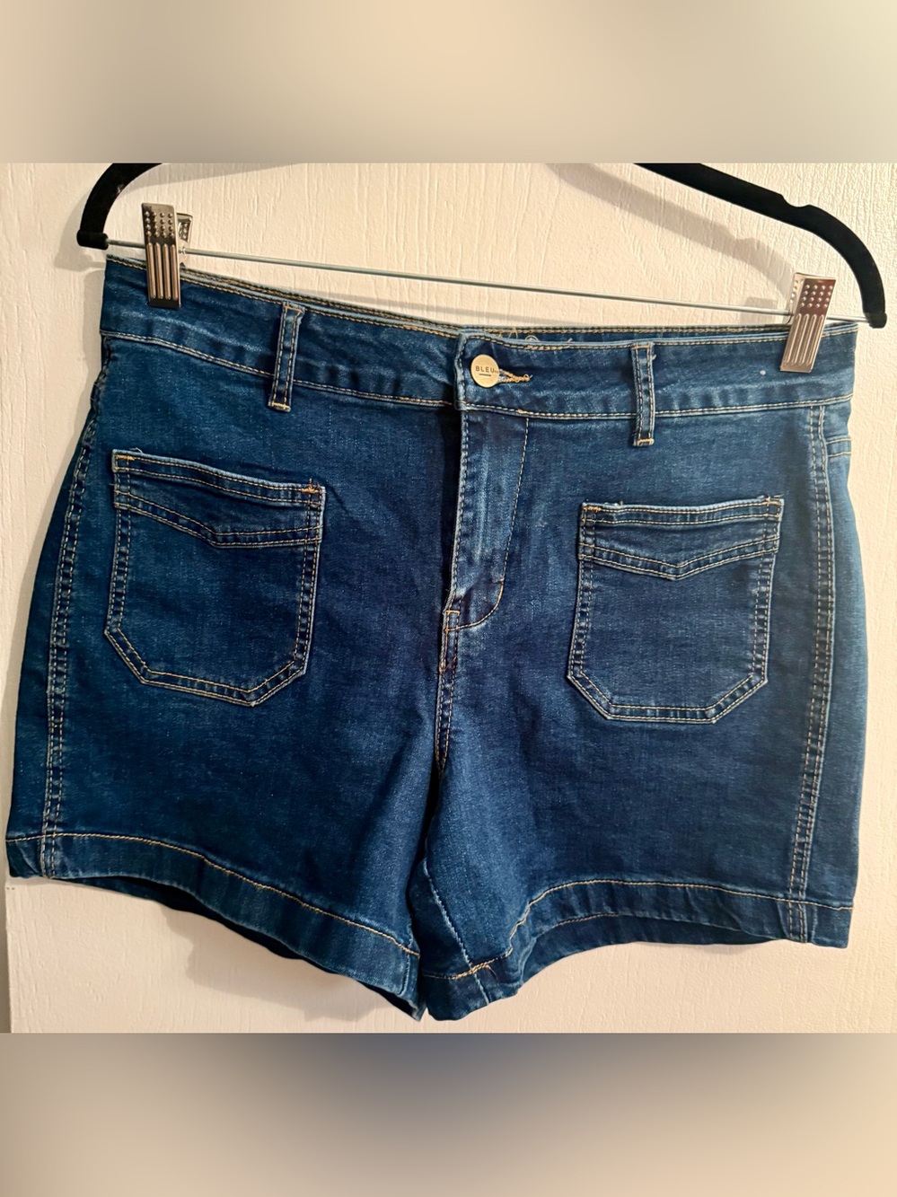 Code Bleu Dark Blue Denim Shorts with Back Pockets